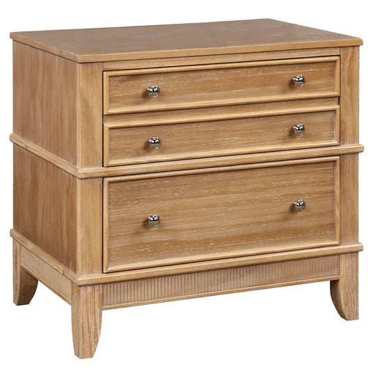3-Drawer Natural Nightstand