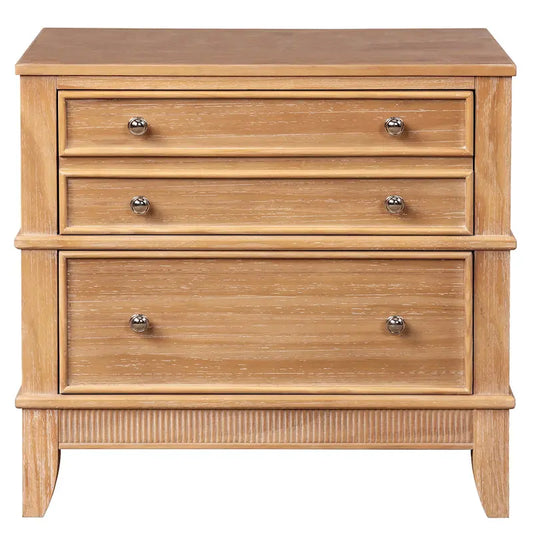 3-Drawer Natural Nightstand