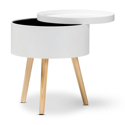 Baxton Studio Jessen Mid-Century Modern Wood End Table with Removable Top