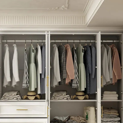 74.8H Large Modular Wardrobe Cloest Armoire Cabinet Glass Door