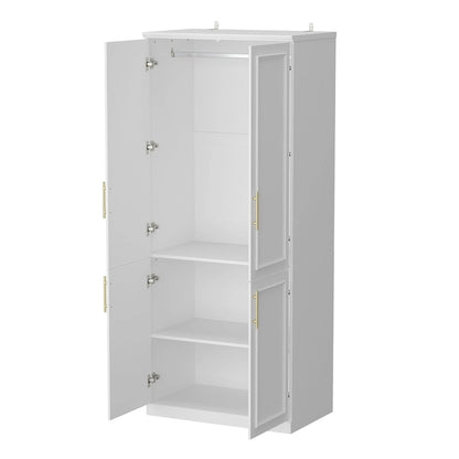 74.8H Large Modular Wardrobe Cloest Armoire Cabinet Glass Door