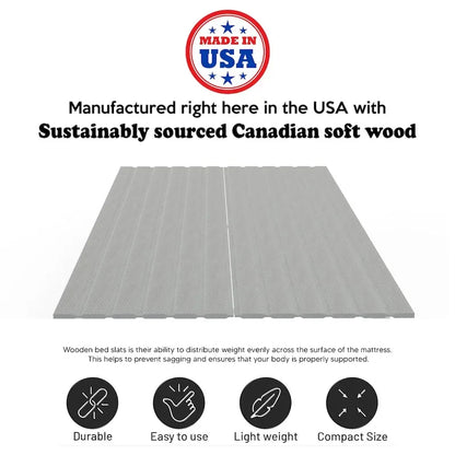 0.75 Vertical Standard Mattress Support Wooden Slats with Cover.