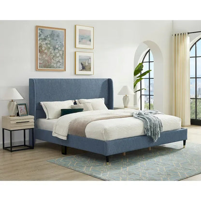 Roundhill Furniture Rozitta Upholstered Wingback Platform Bed
