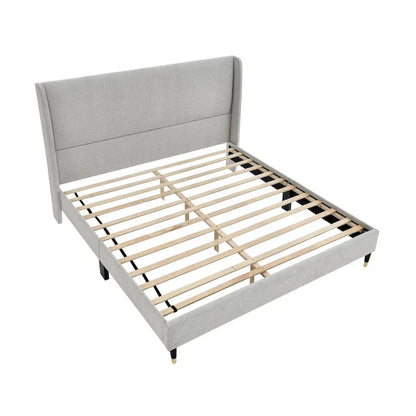 Roundhill Furniture Rozitta Upholstered Wingback Platform Bed
