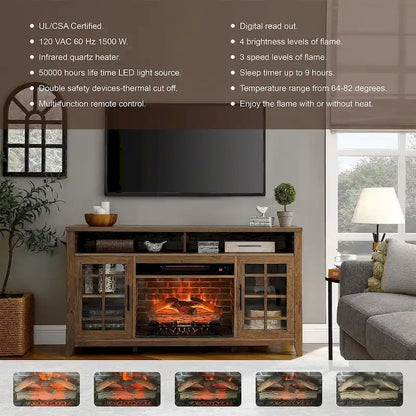 TV Stand for TVs up to 55 with Electric Fireplace