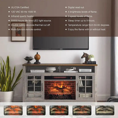 TV Stand for TVs up to 55 with Electric Fireplace