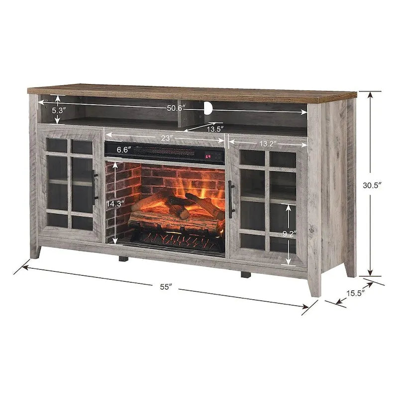 TV Stand for TVs up to 55 with Electric Fireplace
