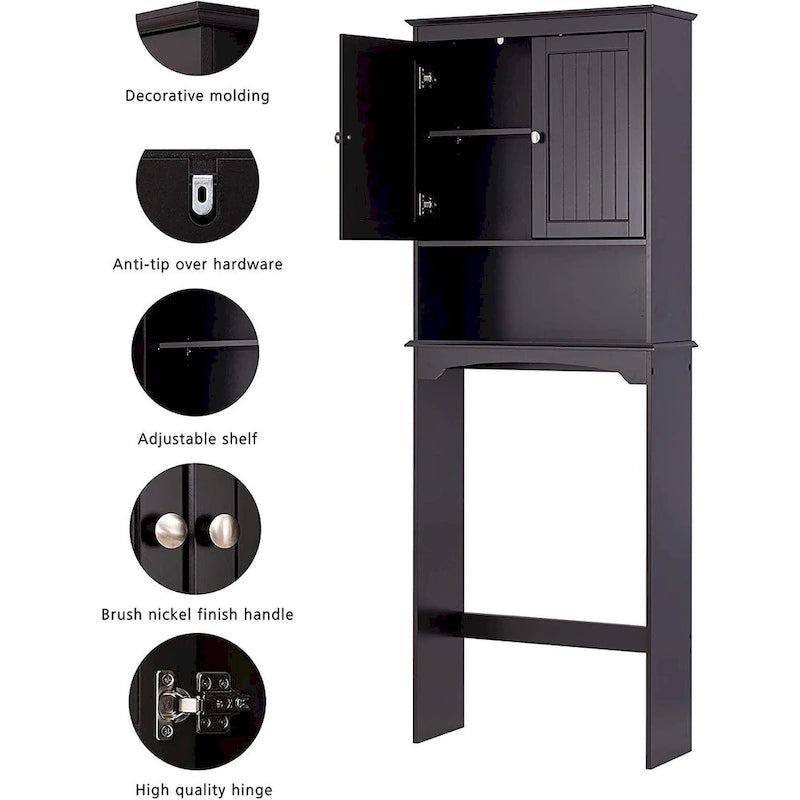 Spirich-Bathroom Shelf Storage Cabinet Over the Toilet with door