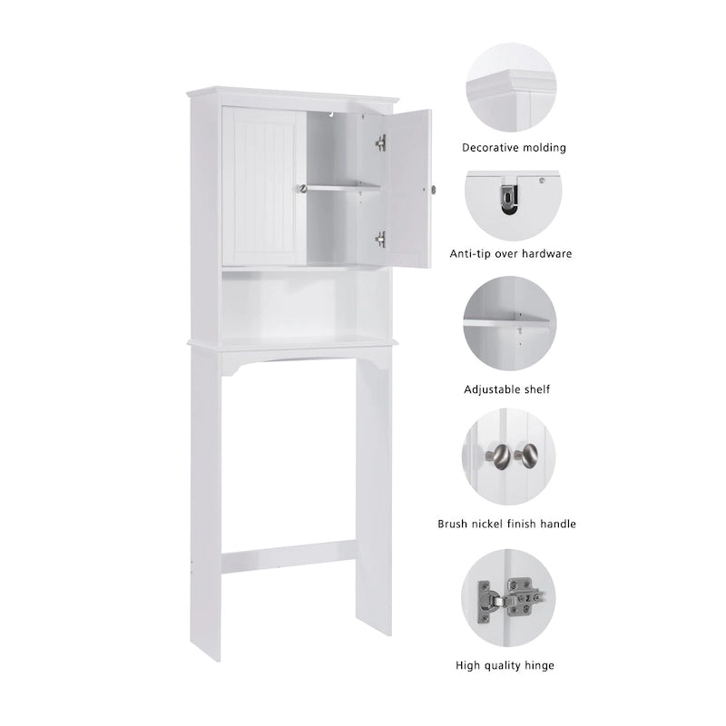 Spirich-Bathroom Shelf Storage Cabinet Over the Toilet with door