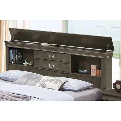 Louis Philippe Queen Storage Platform Bed