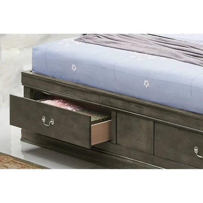 Louis Philippe Queen Storage Platform Bed