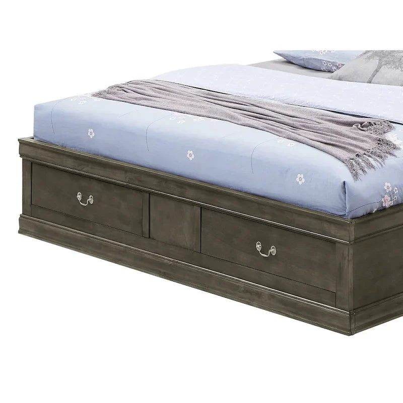 Louis Philippe Queen Storage Platform Bed