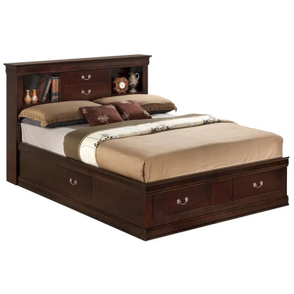 Louis Philippe Queen Storage Platform Bed