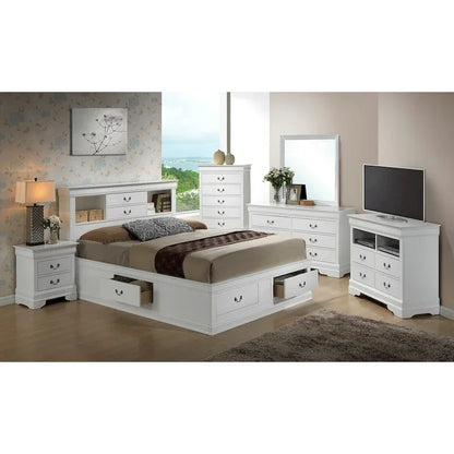 Louis Philippe Queen Storage Platform Bed
