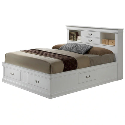Louis Philippe Queen Storage Platform Bed