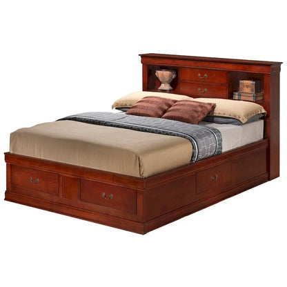 Louis Philippe Queen Storage Platform Bed