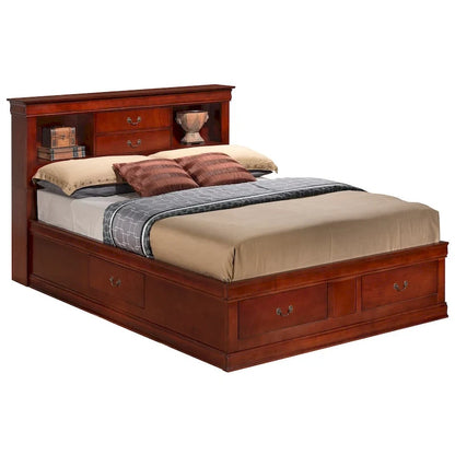 Louis Philippe Queen Storage Platform Bed