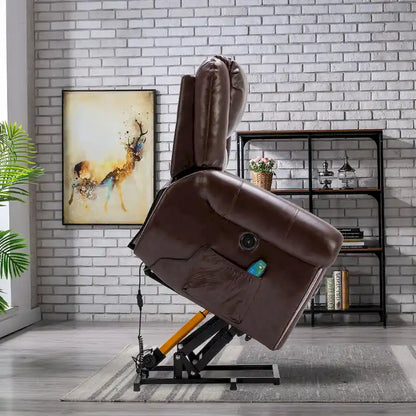 Breathable Rivet Power Lift Recliner Chair with Massage,Heat and USB Port