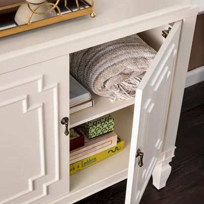 SEI Furniture Taborley Antique White Double-Door Accent Cabinet