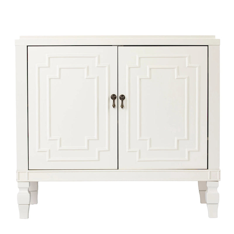 SEI Furniture Taborley Antique White Double-Door Accent Cabinet