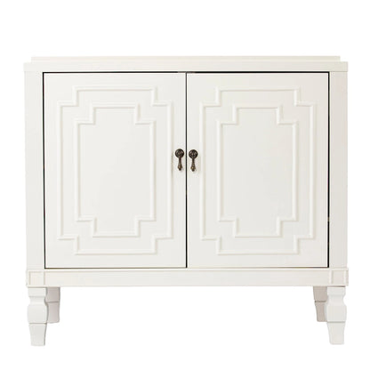 SEI Furniture Taborley Antique White Double-Door Accent Cabinet