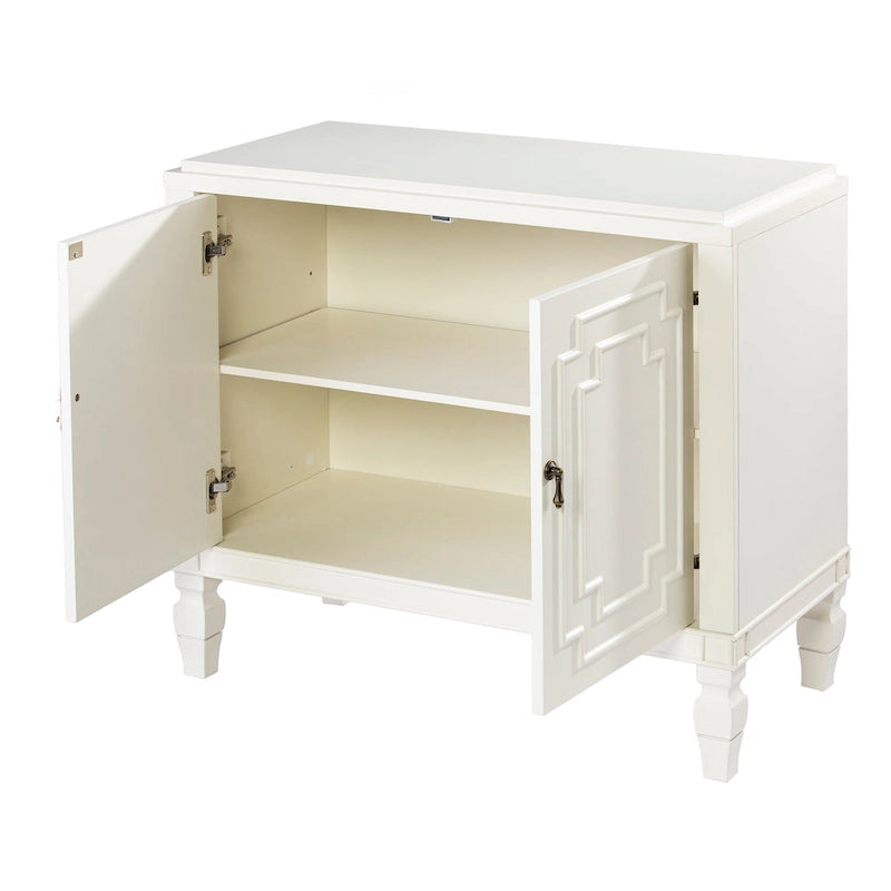 SEI Furniture Taborley Antique White Double-Door Accent Cabinet