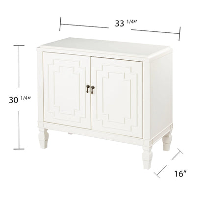 SEI Furniture Taborley Antique White Double-Door Accent Cabinet