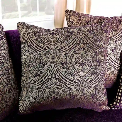 Grendel Traditional Purple Chenille Rolled Arms Loveseat by Furniture of America
