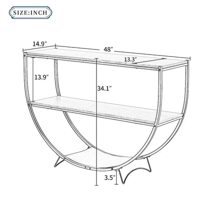 Merax Rustic Industrial Design Demilune Shape Console Table