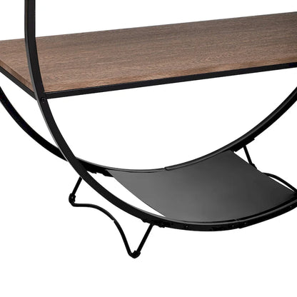 Merax Rustic Industrial Design Demilune Shape Console Table