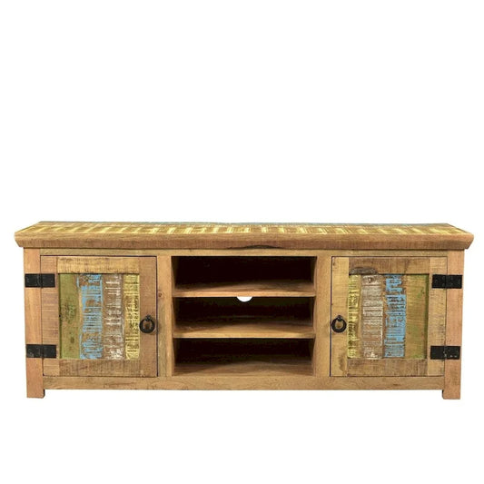 Handmade Suman Solid Mango Wood TV Console (India) - 60 x 18 x 22