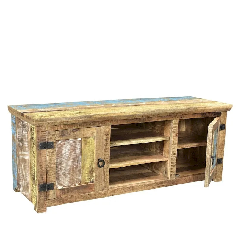 Handmade Suman Solid Mango Wood TV Console (India) - 60 x 18 x 22