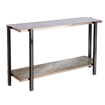SEI Furniture Thornberry Transitional Champagne Metal Console Table