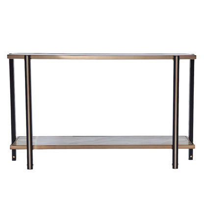 SEI Furniture Thornberry Transitional Champagne Metal Console Table
