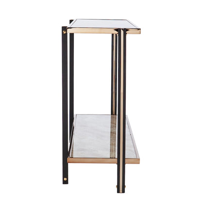 SEI Furniture Thornberry Transitional Champagne Metal Console Table