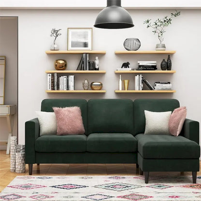 CosmoLiving by Cosmopolitan Strummer Velvet Reversible Sectional Sofa