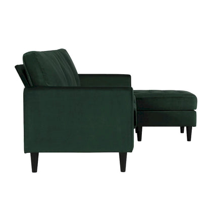 CosmoLiving by Cosmopolitan Strummer Velvet Reversible Sectional Sofa