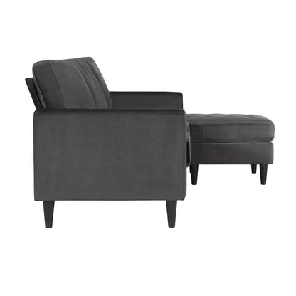 CosmoLiving by Cosmopolitan Strummer Velvet Reversible Sectional Sofa