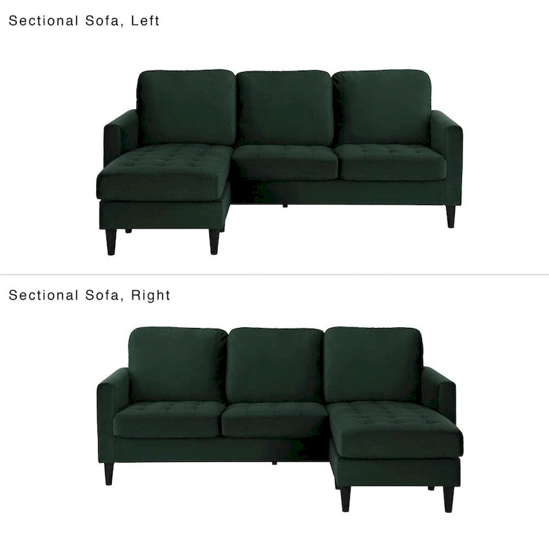 CosmoLiving by Cosmopolitan Strummer Velvet Reversible Sectional Sofa