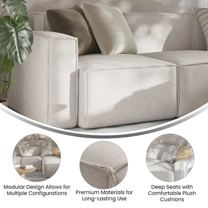 Contemporary Modular Sectional Sofa Left Side Chair with Armrest