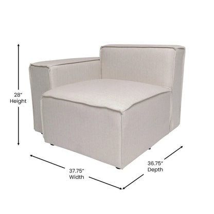 Contemporary Modular Sectional Sofa Left Side Chair with Armrest