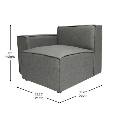 Contemporary Modular Sectional Sofa Left Side Chair with Armrest