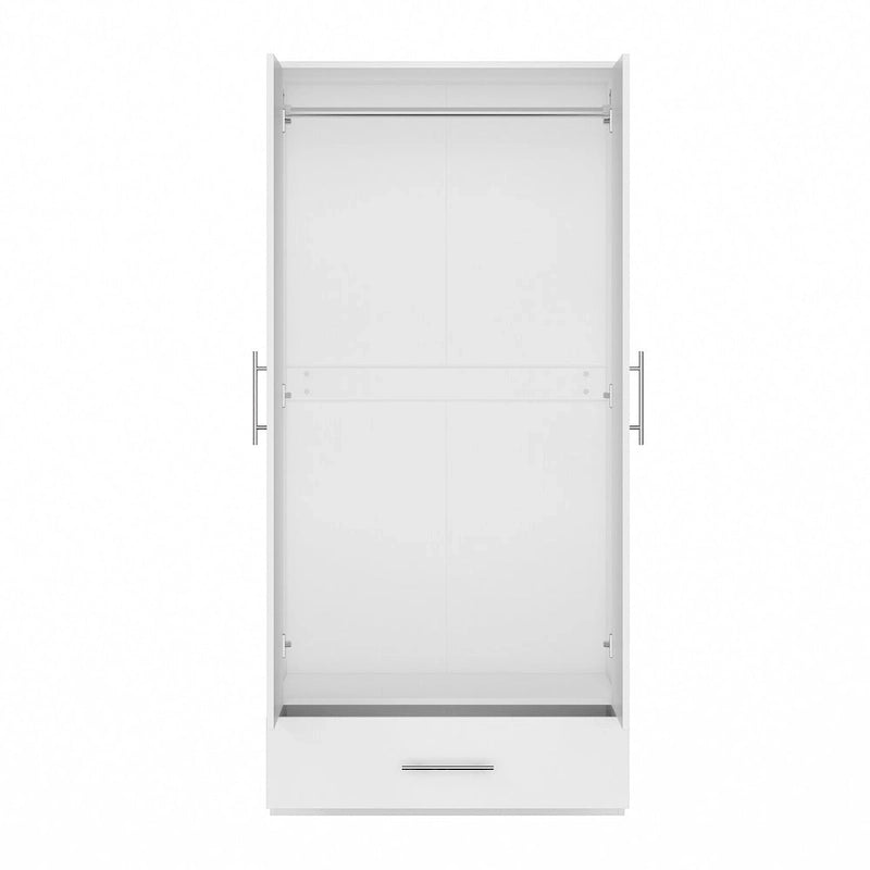 31.5W x 66.9H Wardrobe Armoire Cloest with Drawer In Black,White