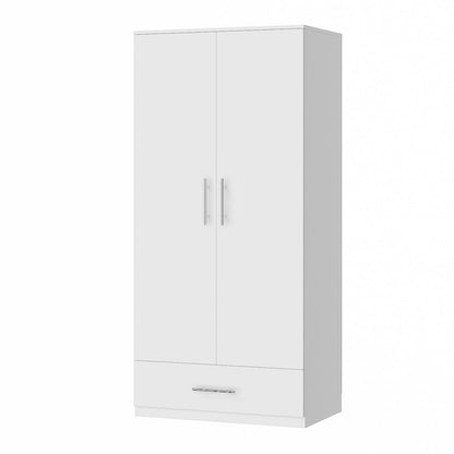 31.5W x 66.9H Wardrobe Armoire Cloest with Drawer In Black,White