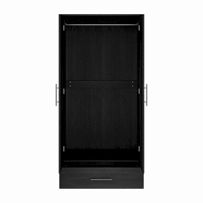 31.5W x 66.9H Wardrobe Armoire Cloest with Drawer In Black,White