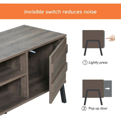 WAMPAT Mid-Century TV Stand Wood TV Console for TV's up to 55 - 42 inches
