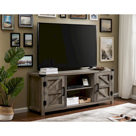Farmhouse Barndoor TV Stand Entertainment Center for TVs up to 70-inch