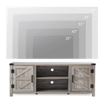 Farmhouse Barndoor TV Stand Entertainment Center for TVs up to 70-inch