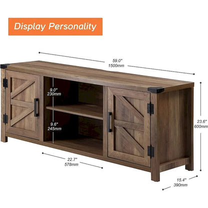 Farmhouse Barndoor TV Stand Entertainment Center for TVs up to 70-inch