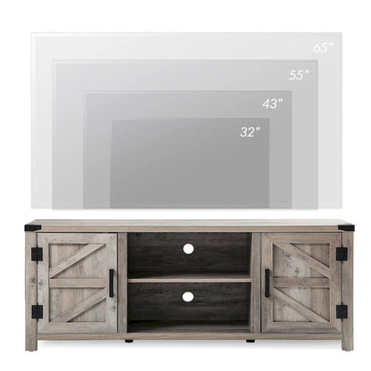 Farmhouse Barndoor TV Stand Entertainment Center for TVs up to 70-inch